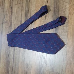 Vintage CHRISTIAN DIOR Monsieur All Silk Blue Red Green White Links Design Tie